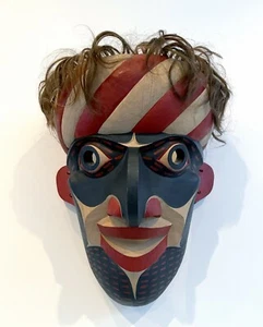 Máscara tribal tallada de la costa noroeste del Pacífico por David Frankel - Imagen 1 de 9
