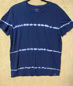 American Eagle Damen Gr. L Blau Die Dye Rundhals Kurzarm T-Shirt - Bild 1 von 7
