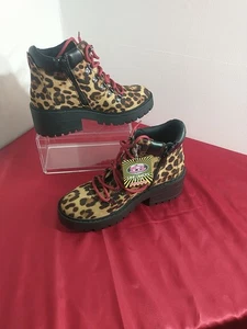 Skechers Teen Spirit Leopard Hiker Combat Schnürstiefel Größe 7,5 Y2K Chunky Plat - Bild 1 von 10