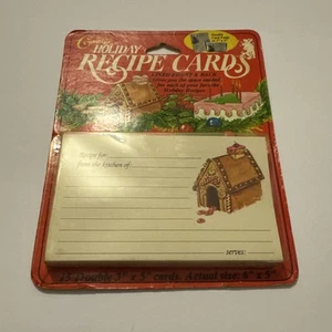 CONIMAR 15 Pack Holiday Recipe Cards Lined 3" x 5" Vintage USA Made Gingerbread - Picture 1 of 9