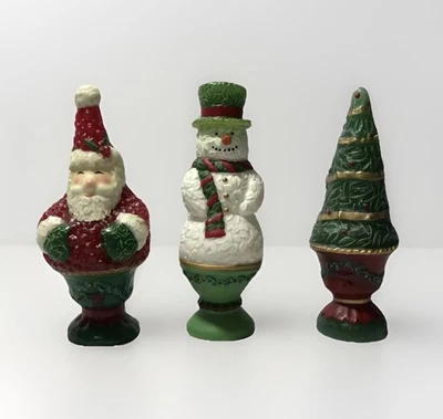 3 pc White Barn Candle Co Celebrate The Season Topiary Candles 5” Christmas Trio - Image 1 of 4
