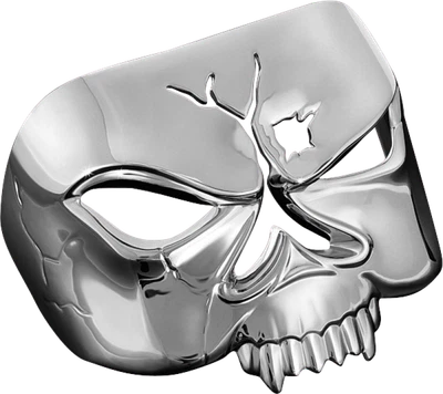 Cubierta de luz trasera Kuryakyn Zombie con diseño de calavera cromada 3D para Harley Davidson Foto 1 de 4