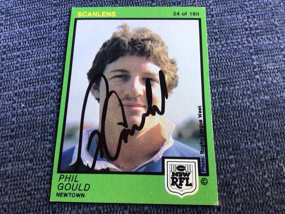 Phil Gould Newtown Jets 1982 Scanlens Signed Nrl Trading Card Penrith Bulldogs # - image 1 of 1