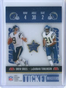 2003 Leaf Rookies & Stars Ticket Masters #TM8 LaDainian Tomlinson/Drew Brees - Picture 1 of 1