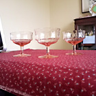 Set of 3 Beautiful Tall Crystal Champagne Sherbet Glasses