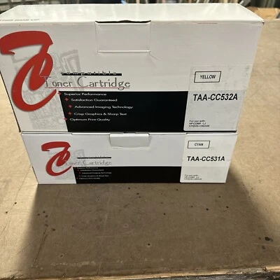 2 PK 304A Toner Set Yellow / Cyan For HP Color LaserJet CP2025 CM2320 - Image 1 of 4