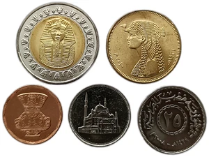 EGYPT SET OF 5 COINS 5 PIASTRES - 1 POUND 2008 - 2010 UNC - Picture 1 of 2