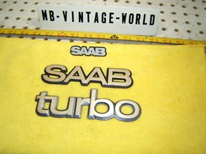 Saab Genuine 1984 900 hatchback rear trunk lid, front grille metal OEM 3 Emblems - Picture 1 of 24