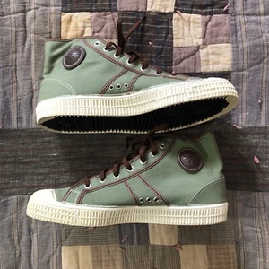 Vintage 50’s 60’s Euro Green + Brown Sneaker Shoe NOS DEADSTOCK 11.5-12 Men’s - Picture 1 of 12