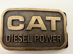 Vintage 1982 Caterpillar CAT Diesel Power Brass Belt Buckle Tractor Mens