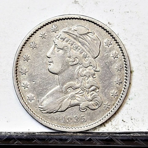 1835 Bust Quarter - XF/AU Details (#42981) Cover