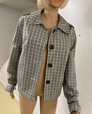 Chaqueta a Cuadros Merona Damas Talla Grande Verde/Marrón Mezcla de Algodón  Foto 1 de 4