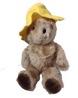 1981 Eden Paddington Bear Teddy Plush Stuffed 14" Yellow Felt Hat Korea