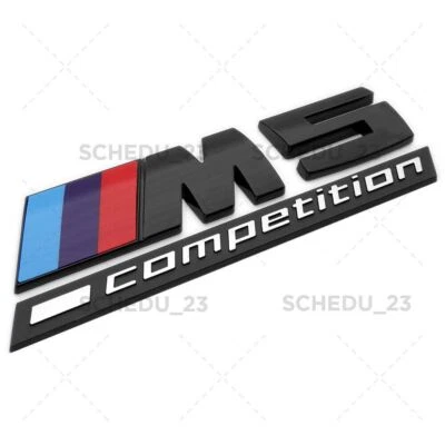 18-23 BMW F90 M5 Competition Rear Trunk Emblem Nameplate Badge Gloss Black - Image 1 of 4