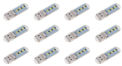 12Pcs. LED USB 5VDC Mini Plug-In Emergency or Night Light Cool White 12X - Image 1 of 3