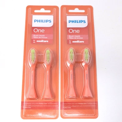 Cabezales de cepillo Philips One de Sonicare 2 paquetes Miami Coral cepillo de dientes de repuesto Foto 1 de 4