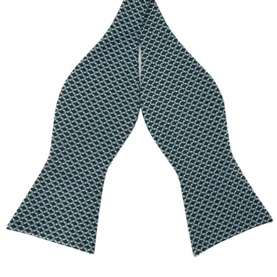 Pajarita Daniel Cremieux verde azul 100 % seda Foto 1 de 4