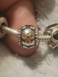 Echt 14k Gold & Sterling Silber Pandora MOM Charm 790574CZS Retired & RARE! - Bild 1 von 6