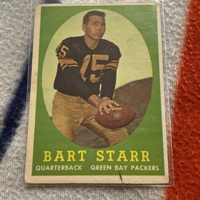 1958 Topps NFL Fútbol Bart Starr #66 Green Bay Packers Legend ¡Segundo año! Foto 1 de 4