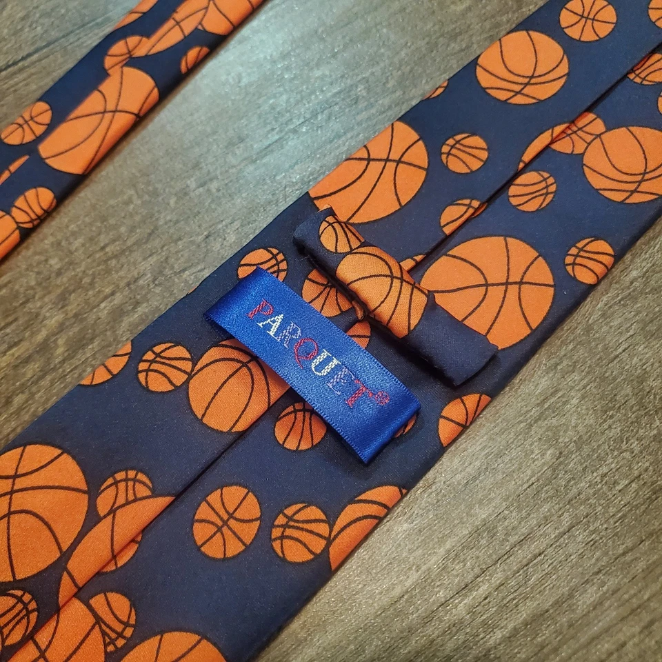 Corbata de baloncesto de poliéster para hombre hecha a mano 60" parquet corbata estándar Foto 1 de 4
