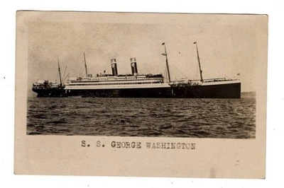 1921 RPPC ~ Steamer S.S. George Washington ~ Used ~ Postmarked - Image 1 of 2