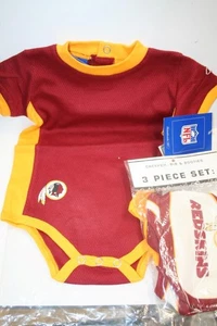 Reebok NFL Washington Redskins 3-Pc Creeper Bib Bootie Set 24M Baby Infant NWT - Picture 1 of 8