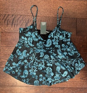Blusa sin mangas Babydoll floral de terciopelo Wild Fable NUEVA NUEVA CON ETIQUETAS talla M Primavera Verano - Imagen 1 de 6
