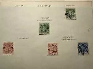 1911-1923 BRITISH INDIA COCHIN ANCLA SELLOS RECARGADOS - Imagen 1 de 4