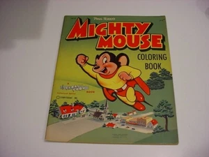 schönes, unbenutztes, sehr schön + mächtige Maus 1940er MALBUCH 14"x11" Terrytoons Lowe - Bild 1 von 10