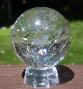 Lemurian Quartz Sphere / Crystal Ball Radiant Clarity with Rainbows - Picture 1 of 7