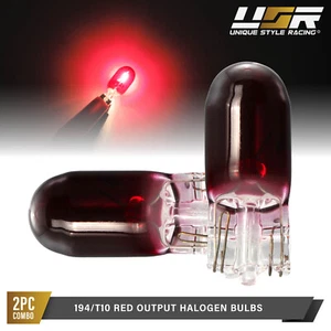 2825 / 168 / 194 / W5W / T10 Red Halogen Bulbs Pair - Picture 1 of 6