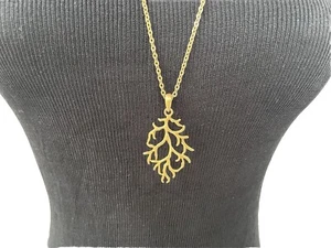 Lia Sophia "Branch Out” Necklace Gold Tone Branches Antlers Pendant Fall Autumn - Picture 1 of 6