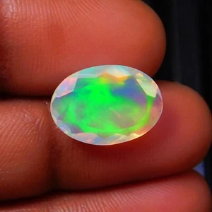 AAA+ Quality Faceted Ethiopian Opal Gemstone October Birthstone 15x10x4mm 3Cts - Picture 1 of 3
