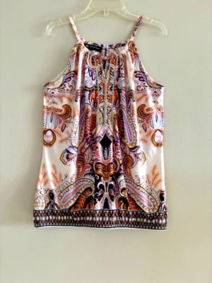 INC International Concepts Mujer Sin Mangas Embellecido Halter Top EE. UU. Talla SP Foto 1 de 4