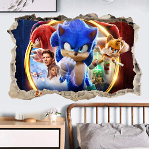 Sonic the Hedgehog 2 Broken Wall Vinyl Art Sticker Movie Game Decal Mural