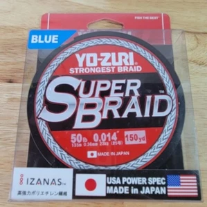 Yo Zuri SUPER BRAID 150YDS 50Lbs (0.36mm) Blue R1261-B (1217) Maximum Abrasionš„ - Picture 1 of 4