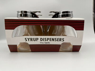 TABLECRAFT C414 - Four Pack 14 OZ GLASS TEARDROP SYRUP/HONEY DISPENSERS