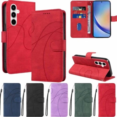 For Samsung A15 A25 A35 A55 A14 A34 A54 Magnetic Flip Wallet Leather Case Cover - Image 1 of 4