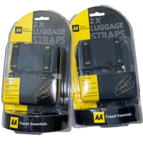 4x AA - Luggage Straps Strong Adjustable Heavy Duty Travel Baggage Suitcase Belt - Picture 1 of 3