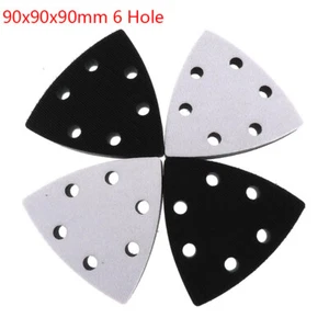 90mm 6 Hole Triangular Hook & Loop Interface Pads for Sanding Disc Backing Pads - Picture 1 of 7