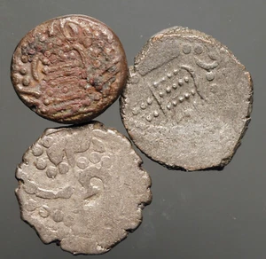 F-275 Floor Sweepings-- INDO-SASSANIAN, assorted lot of 3 coins - Picture 1 of 2