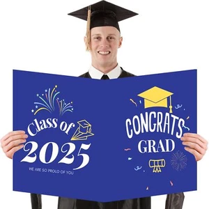 Large 2025 Graduation Card - Blue Class of 2025 Decor, Congrats Grad Gift - Picture 1 of 9