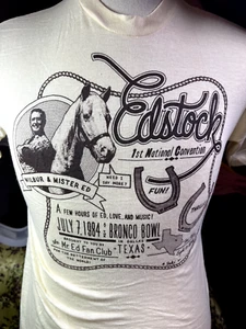 T-shirt originale EDSTOCK 1984 Mr. Ed Alan Young Bronco Bowl Guy Juke taglia media - Foto 1 di 3