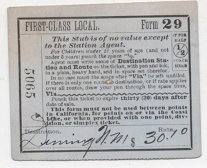 Boleto de agentes ferroviarios del Pacífico Sur 1906 de Redlands CA a Deming casi nuevo - Imagen 1 de 2
