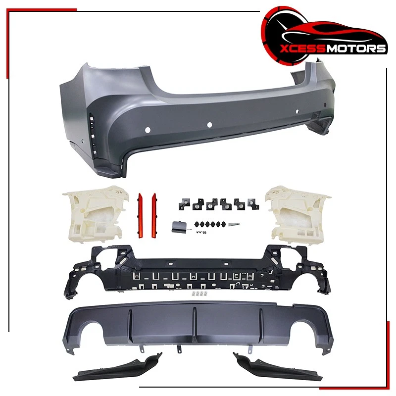 Compatível com 23-26 BMW G20 3-Series LCI 330i 330e tampa de para-choque traseiro estilo conjunto M3 - Imagem 1 de 1