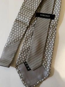 Versace Silk Tie  Vintage Gray Made In Italy 57.5”L 3.5”W - Picture 1 of 5