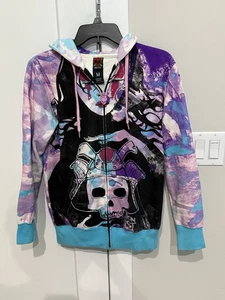 Iron Fist Hoodie Zip Up Full Graphic Fabricated Violence Unisex Medium - Picture 1 of 7
