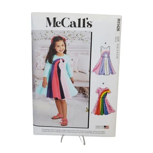 McCalls R11426 Sewing Pattern Childrens Knit Dresses Rainbow Unicorn Sz A 2-6 - Picture 1 of 7