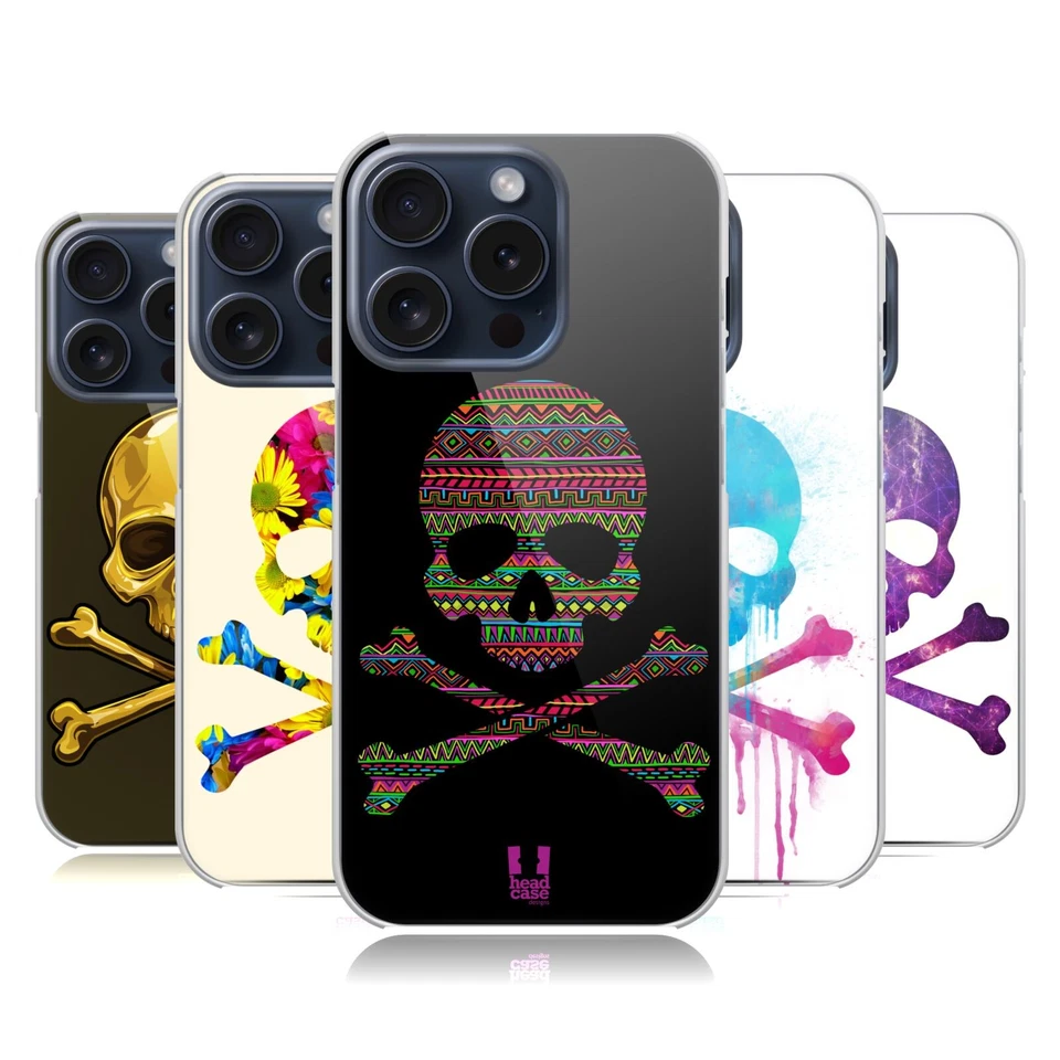 FUNDA TRASERA RÍGIDA HEAD CASE DESIGNS CALAVERAS Y HUESOS CRUZADOS PARA TELÉFONOS APPLE iPHONE Foto 1 de 4