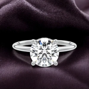 Engagement Ring 950 Platinum Round Cut Setting 0.20 Carat Semi Mount Diamond - Picture 1 of 10